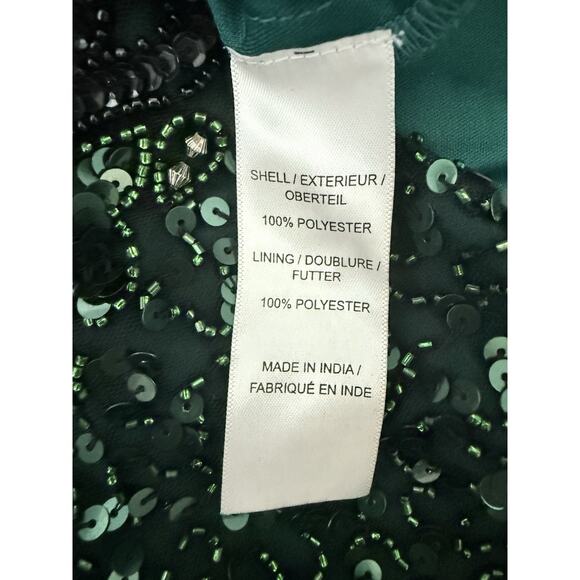 Lush by Jasz Couture Dress Green Sequin Beaded Gown Sz 6 Retail $400 - Picture 11 of 13